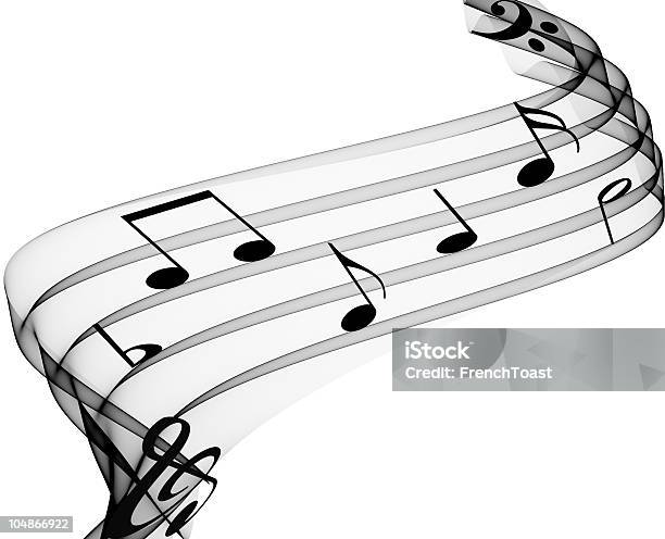 Music Notes Stock Photo - Download Image Now - Musical Note, Three Dimensional, Transparent