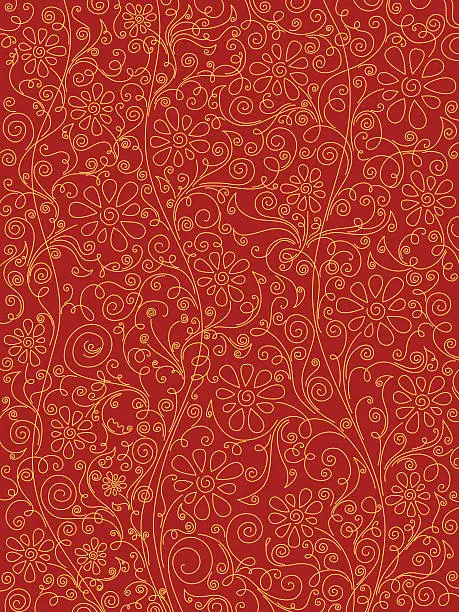 Vector illustration of Red ornate pattern