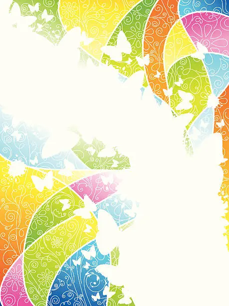 Vector illustration of Multicolored flowery background