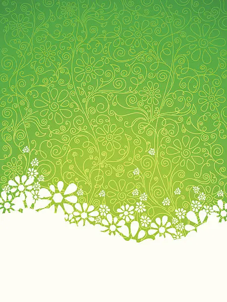 Vector illustration of Green ornate background