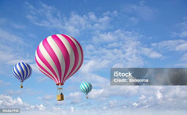 Color Hot Air Balloons In The Sky Stock Photo - Download Image Now - Activity, Adventure, Air Vehicle