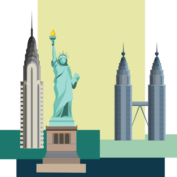 istock New York background with Statue of Liberty. 1048683366