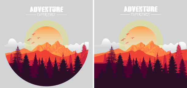 Adventure Adventure mountain peak illustrations stock illustrations