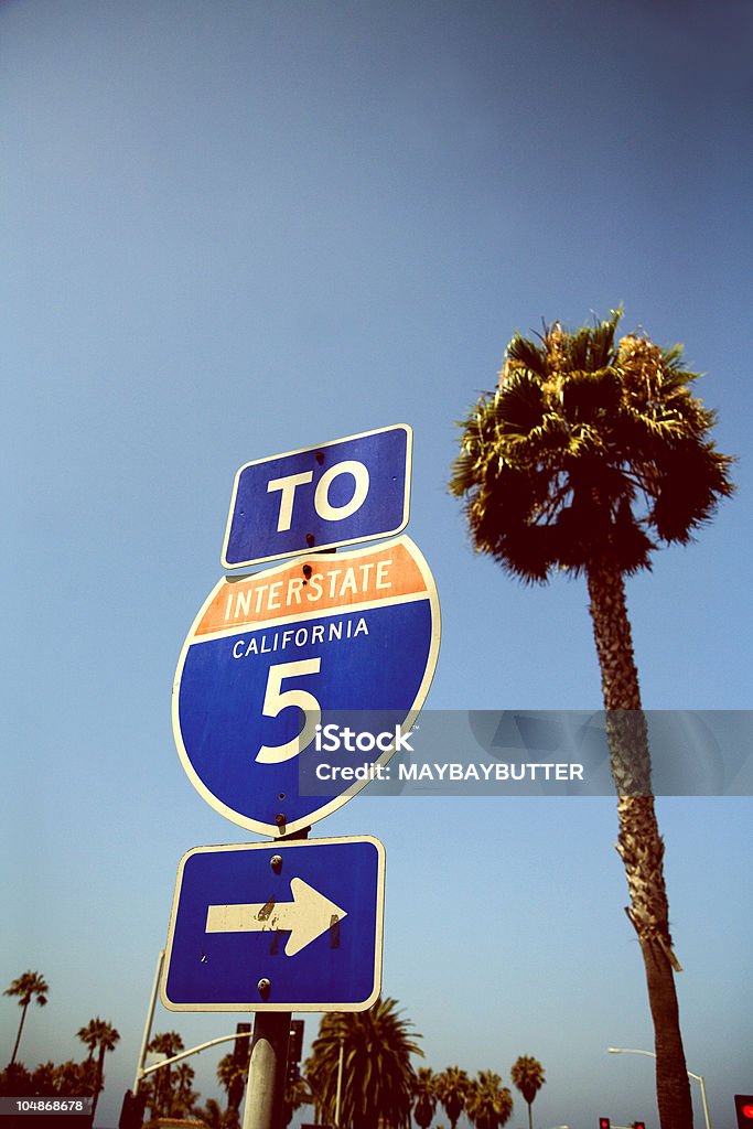 i5 Freeway sign in beach town. California Stock Photo