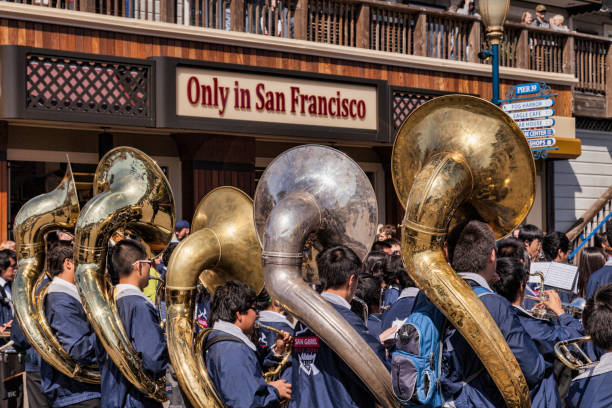 San Gabriel High School Brass Band, playing at Pier 39, San Francisco.