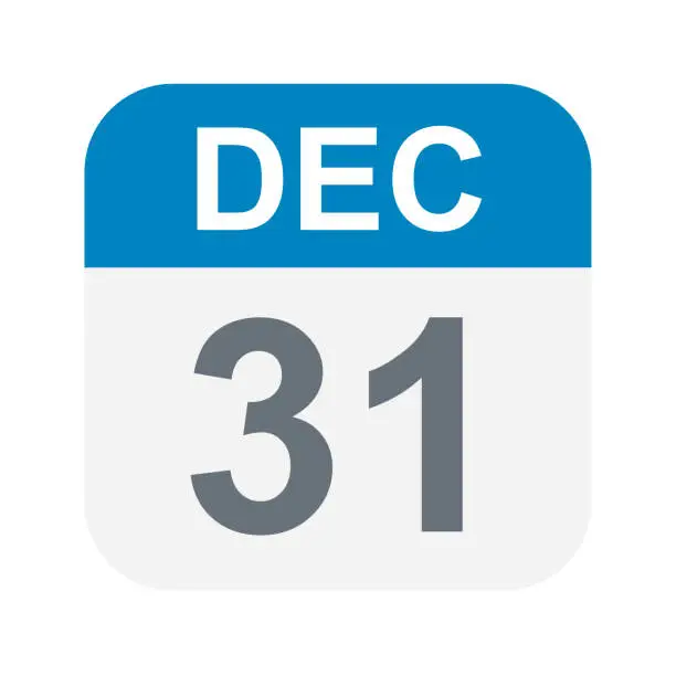 Vector illustration of December 31 - Calendar Icon