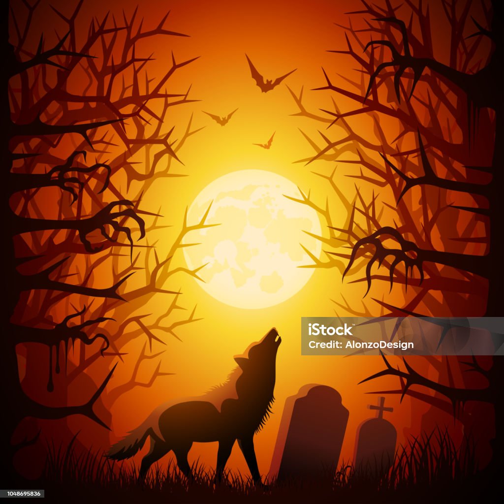 Halloween Werewolf Howling Werewolf stock vector