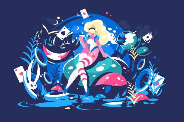 60+ Alice In Wonderland Dress Stock Illustrations, Royalty-Free