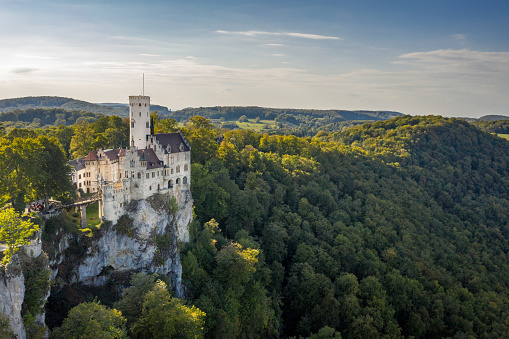 Nümbrecht, Germany - MAy 16, 2020: Homburg Castle, an old hill castle in Nümbrecht, Oberbergischer Kreis in the German state of North Rhine-Westphalia.