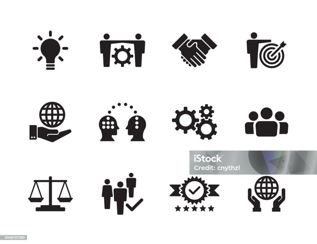 Core Values Icon Set Icon stock vector