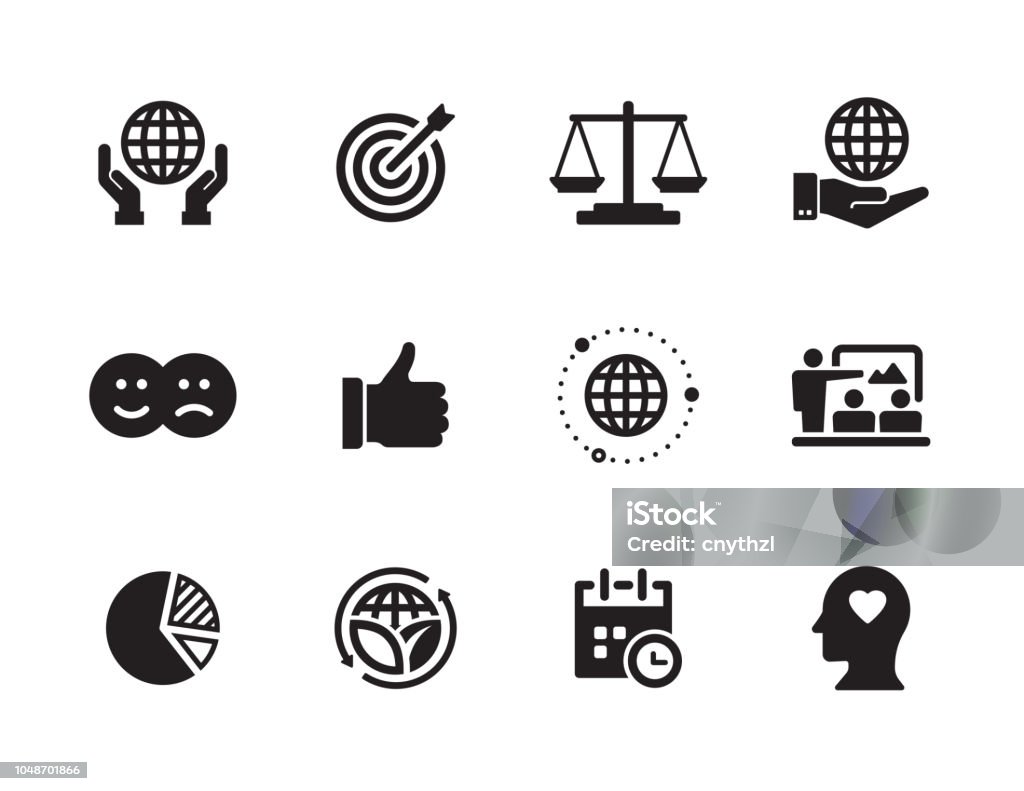 Corporate Social Responsibility Icon Set Icon Symbol stock vector