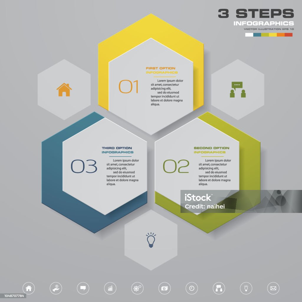 Three Approach Graphic Abstract 3 Steps Chart Infographics Elements Stock Illustration ...