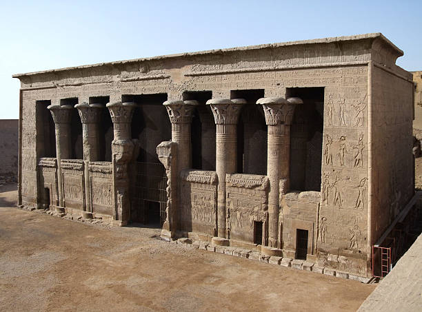 ancient Chnum temple of Esna stock photo