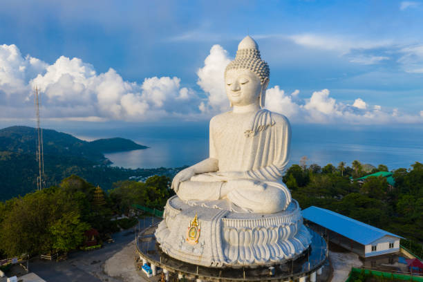 istock areial view Phuket big Buddha in blue sky 1048720532