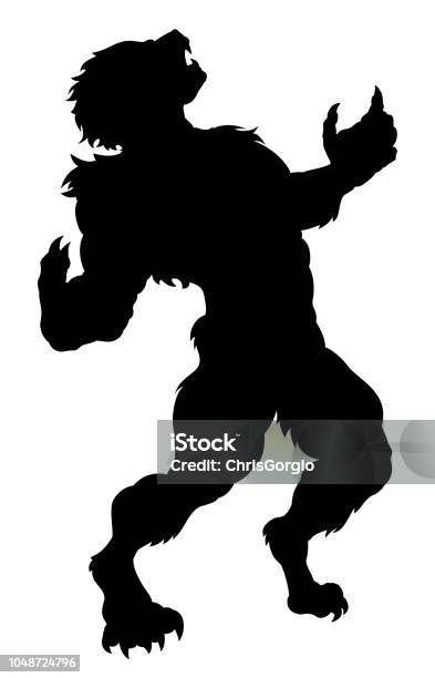 Werewolf Silhouette Stock Illustration - Download Image Now - Werewolf, In Silhouette, Cut Out