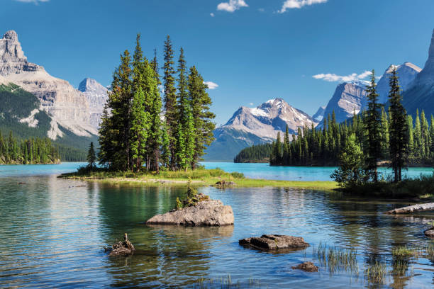 istock Spirit Island in Jasper National Park 1048730144
