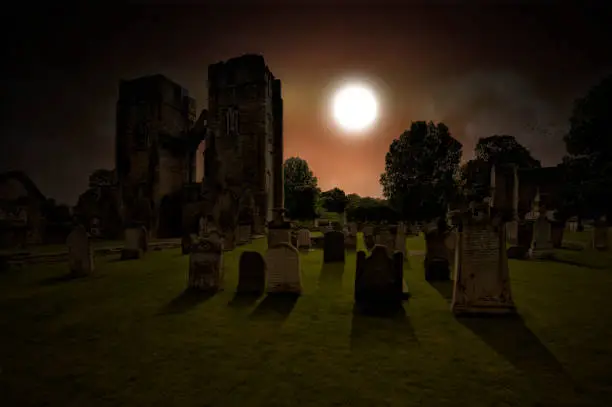 Photo of elgin cathedral in the moonlight