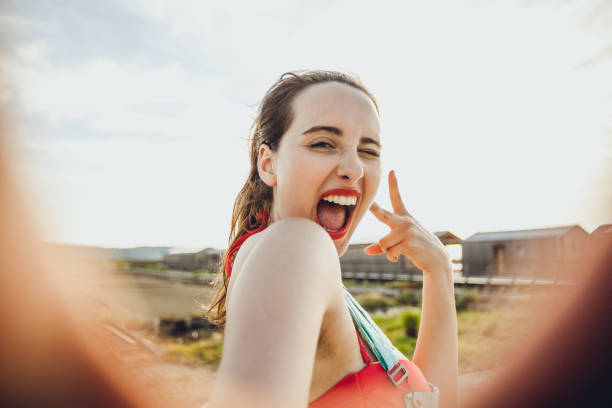 istock Teenage girl self portrait expression 1048744444