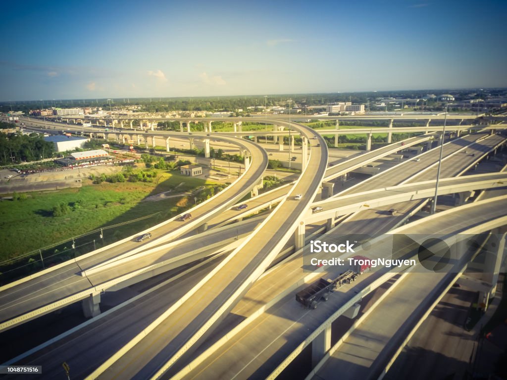 Five Stack Interchange Filtered Tone Top View Fivelevel Stack Interchange Expressway In ...