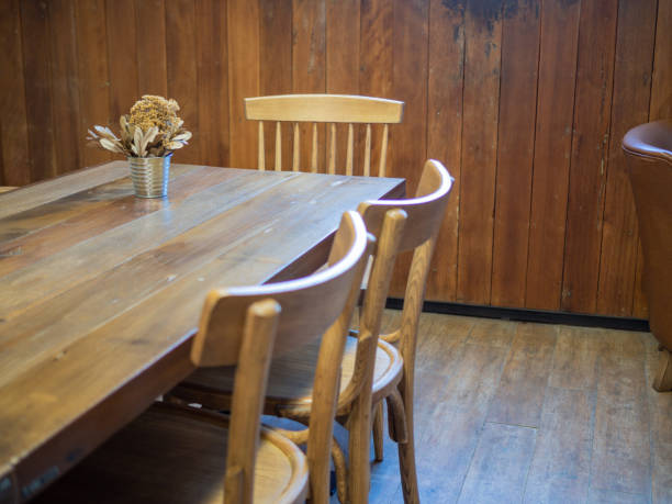 istock Empty wooden table in cozy home decoration 1048756778