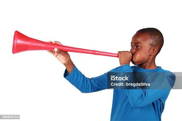 Foto de Menino Soprando Vuvuzela e mais fotos de stock de 2010 - 2010, Adulto, Alegria