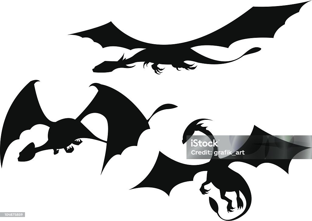 dragons set of dragons Dragon stock vector