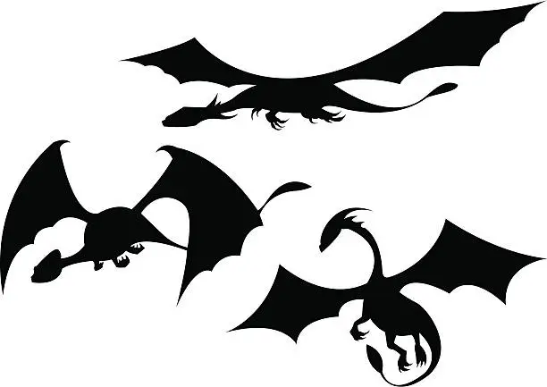 Vector illustration of dragons
