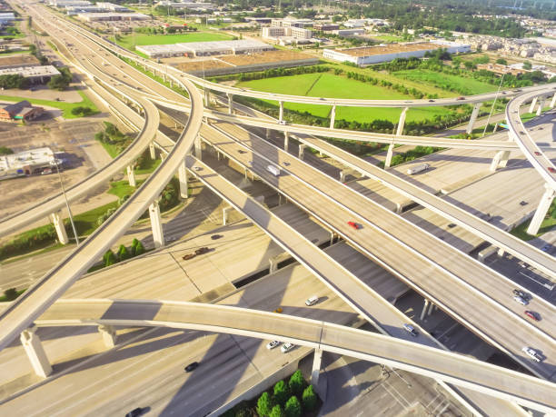 istock Elevated highway intersection near uptown Houston, Texas, USA 1048759822