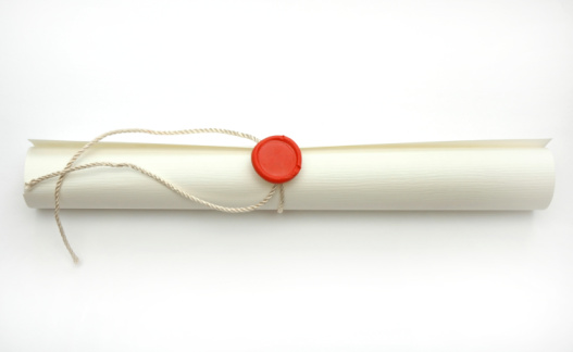 Scroll paper with seal stamp