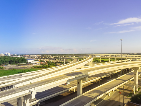 Five Stack Interchange Top View Fivelevel Stack Interchange Expressway In Houston Texas Usa ...