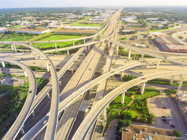 istock Elevated highway intersection near uptown Houston, Texas, USA 1048760766