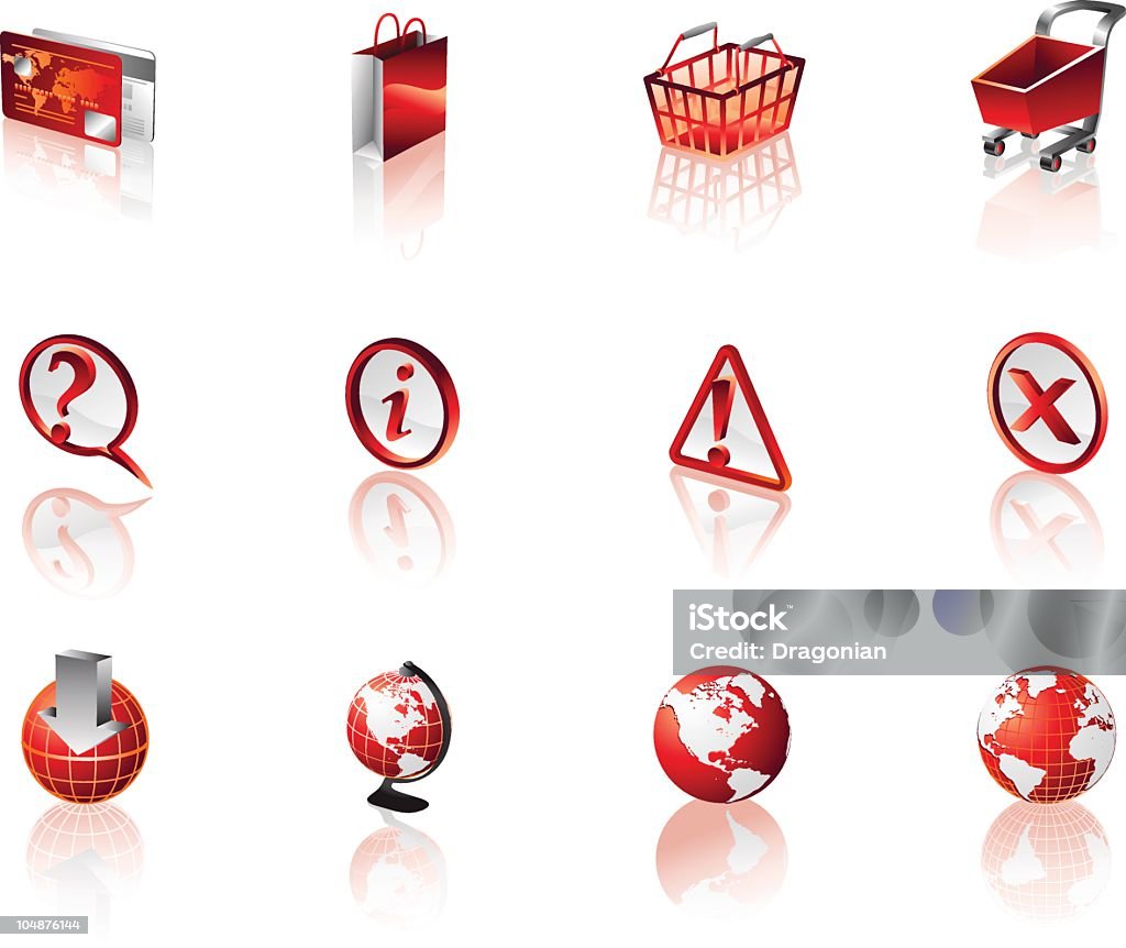 Website und Internet-Icons 3/red3d - Lizenzfrei Bankkarte Vektorgrafik