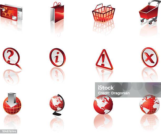 Website Und Interneticons 3red3d Stock Vektor Art und mehr Bilder von Bankkarte - Bankkarte, Computergrafiken, Daten