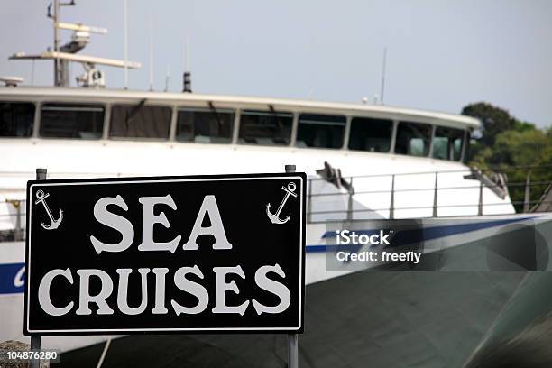 Sea Cruise Sign In Weymouth Dorset Stock Photo - Download Image Now - Anchor - Vessel Part, Anchored, Antenna - Aerial