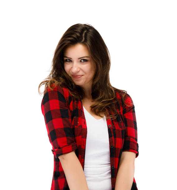 istock Young attractive woman on white background 1048764436