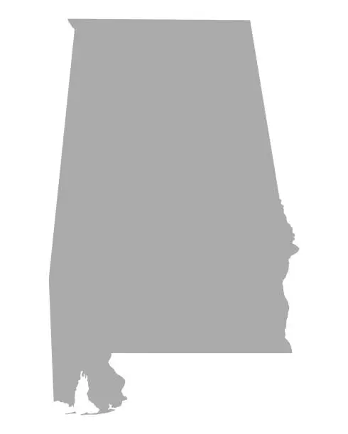 Vector illustration of Map of Alabama