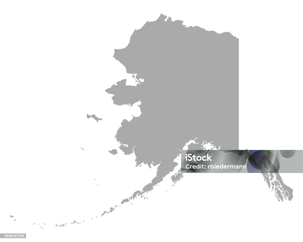 Karta över Alaska - Royaltyfri Alaska - Amerikansk delstat vektorgrafik