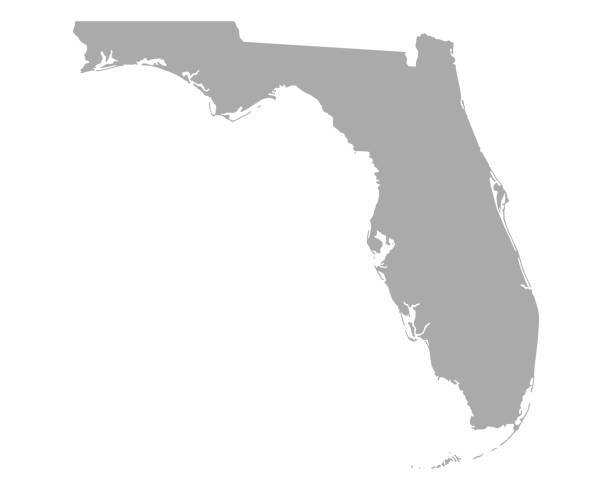 illustrazioni stock, clip art, cartoni animati e icone di tendenza di mappa della florida - florida stati uniti