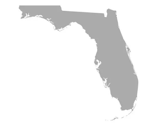 Vector illustration of Map of Florida