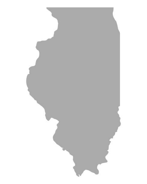 mapa stanu illinois - illinois stock illustrations