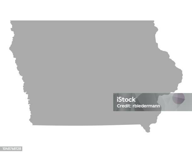 Map Of Iowa Stock Illustration - Download Image Now - Cartography, Cut Out, Germany