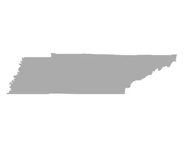 Vector illustration of Map of Tennessee
