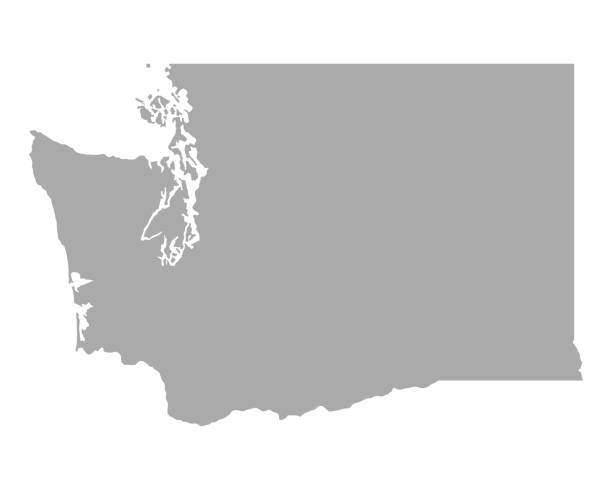 マップのワシントン d .c . - washington state state map outline点のイラスト素材／クリップアート素材／マンガ素材／アイコン素材