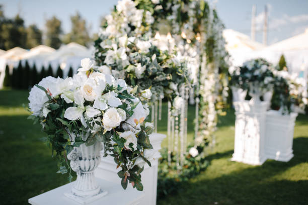 istock Closeup shot of the wedding decoration elements  at daylight 1048771836