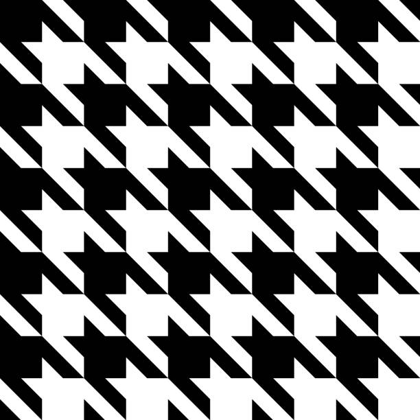 ilustraciones, imágenes clip art, dibujos animados e iconos de stock de pata de gallo op art – patrones sin fisuras (minimalismo geométrico conjunto) - houndstooth