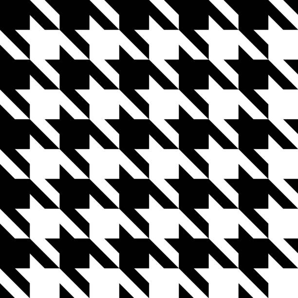 illustrations, cliparts, dessins animés et icônes de houndstooth op art – seamless pattern (ensemble de minimalisme géométrique) - houndstooth