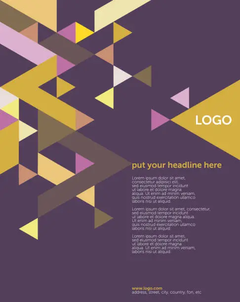 Vector illustration of Triangles 60 degree – Editorial Layout Template (Geometric Minimalism Set)