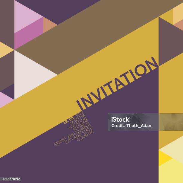 Triangles 60 Degree Invitation Template Stock Illustration - Download Image Now
