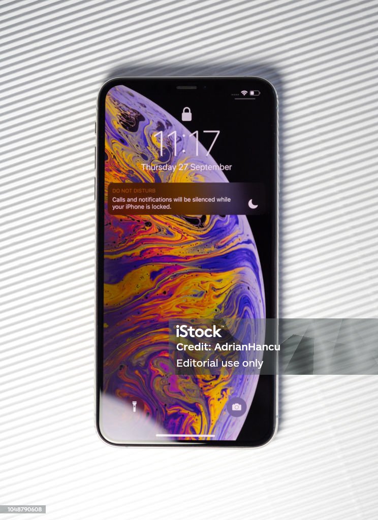New Iphone Xs Smartphone Lock Screen White Background Stock Photo - Download  Image Now - iStock