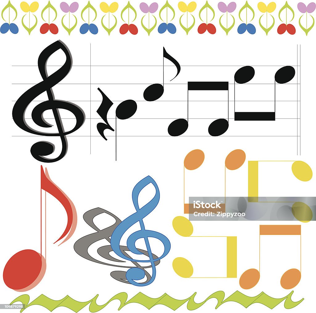 Notas musicais (Vector - Vetor de Colorido royalty-free